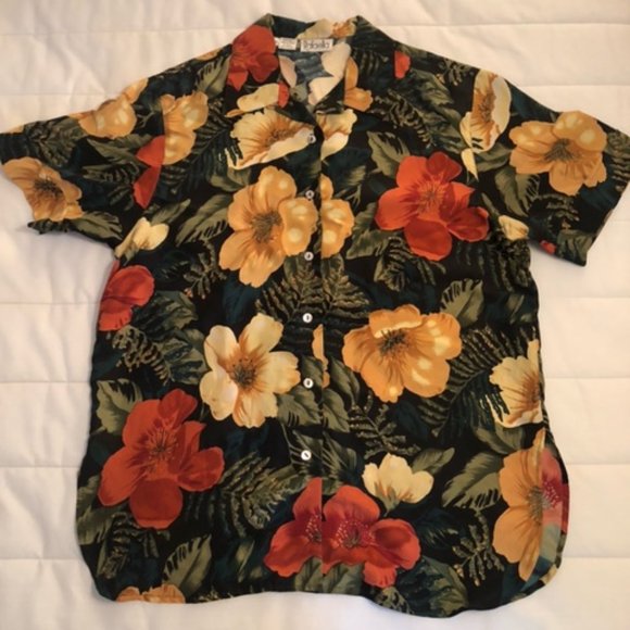 Rafaella 100% Silk Flower T-shirt - Picture 1 of 4